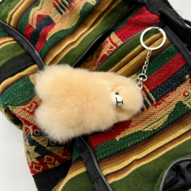Alpaca 'mini-me' van echte alpacawol - sleutelhanger