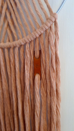 macrame wandhanger rond - oudroze