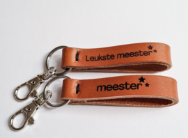 SIL- Leren sleutelhanger - (leukste) meester