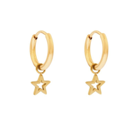 Hoops charm OPEN STAR - goud