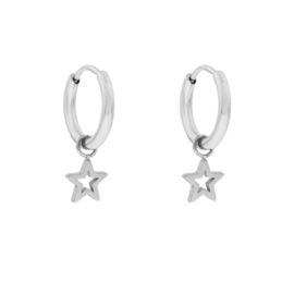 Hoops charm OPEN STAR - zilver