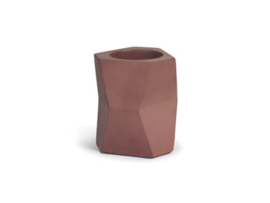 Facet flowerpot - beton marsala