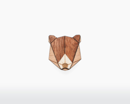 houten broche - Bear