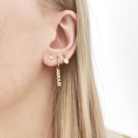 Stud earrings  with charm - COIN - goud