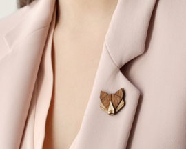 houten broche - Fox