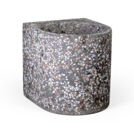 Terrazzo bloempot groot - grijs