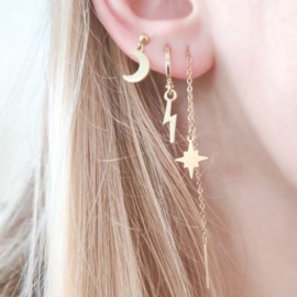 Long chain earrings NORTHSTAR - zilver