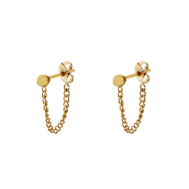 Stud earrings CHAIN DOT - goud