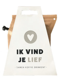 Koffie in cadeauverpakking - ik vind je lief