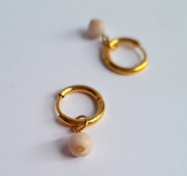 Hoops peach dot - goud