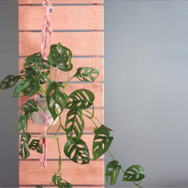 Macramé plantenhanger - oud roze