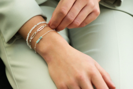 Armband 'total white' - zilver