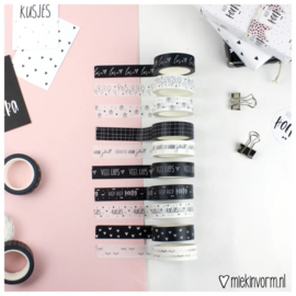 Masking tape - zwart met wit grid