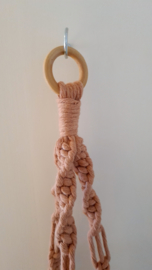 Macramé plantenhanger - oud roze