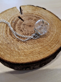 SIL ketting dandelion - glazen bolletje met paardenbloempluis