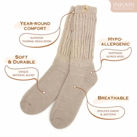Alpaca sokken 'therapeutic comfort' - sahara