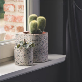 Terrazzo bloempot groot - wit