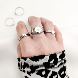 Ring basic rond - zilver