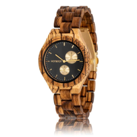 houten horloge met chronograaf - Chronos Hot&Tot