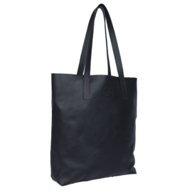 Zwarte leren shopper - Amisha