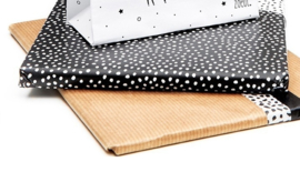 cadeaupapier - zwart met witte dots