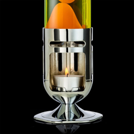 lavalamp met kaars - 'Pod' - zilver