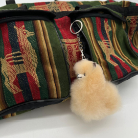 Alpaca 'mini-me' van echte alpacawol - sleutelhanger