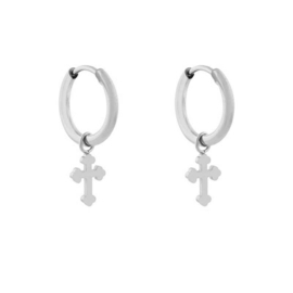 Hoops charm CROSS SMALL - zilver