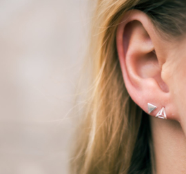 Earring triangle - zilver