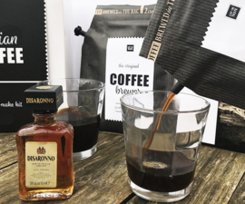 Italian Coffee gift set (incl 2 glazen en Amaretto likeur)