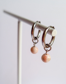 Hoops peach dot - zilver