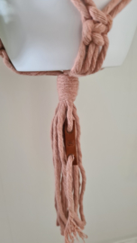 Macramé plantenhanger - oud roze