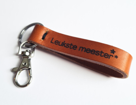 SIL- Leren sleutelhanger - (leukste) meester