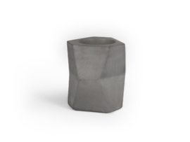 Facet flowerpot - beton donkergrijs