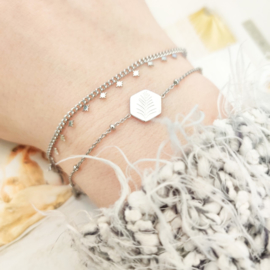 armband leaf - zilver