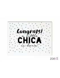 Zoedt kaart A6 - congrats, a little chica is born