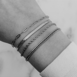 armband flat - zilver