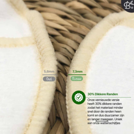 16x witte herbruikbare wattenschijfjes (4 laags) + bamboe houder  - preorder