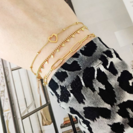 armband open hartje - goud