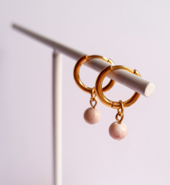 Hoops peach dot - goud