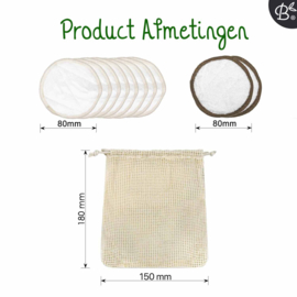 10x witte herbruikbare wattenschijfjes [ 2 laags ] - preorder