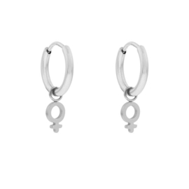 Hoops charm FEMALE SIGN - zilver