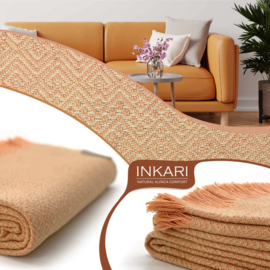 Alpaca plaid 'inca' - peach