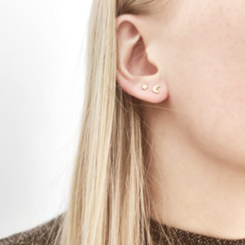 Stud earrings MOON - zilver