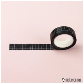 Masking tape - zwart met wit grid