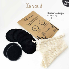 10x zwarte herbruikbare wattenschijfjes [ 2 laags ] - preorder