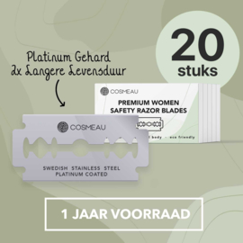 Safety Razor Rosé Goud met Vlindersluiting - incl. houder + 20x Platinum Scheermesjes- preorder