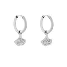 Hoops charm GINKGO LEAF - zilver