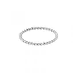 Ring basic twisted - zilver