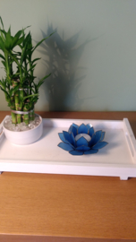 thea light holder lotus flower blue